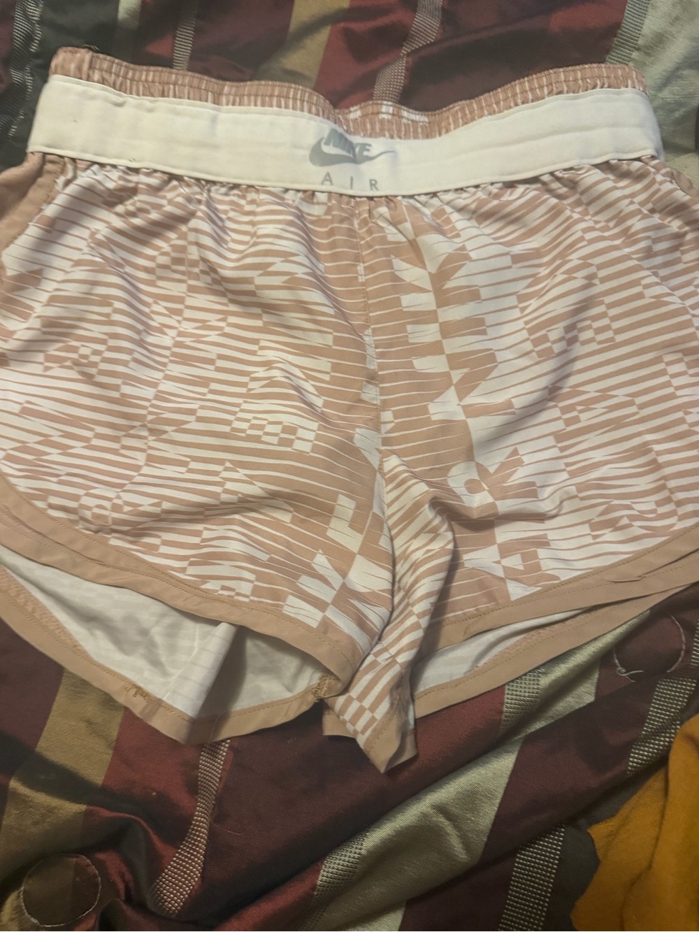 Nike Women's Light Pink Patterned Athletic Shorts